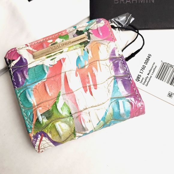 Brahmin Red and Pink Crossbody Bag with Artistic Print - Picture 2 of 9